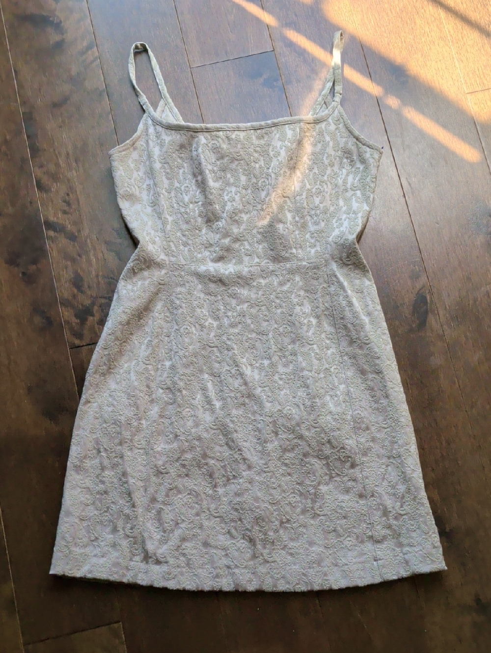 Express Cream Lace Spaghetti Strap Dress